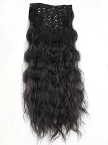 Kẹp tóc xoăn màu kem 22 inch nhiều màu kèm 16 kẹp tóc giả 6 mảnh - màu đen - Xem 1