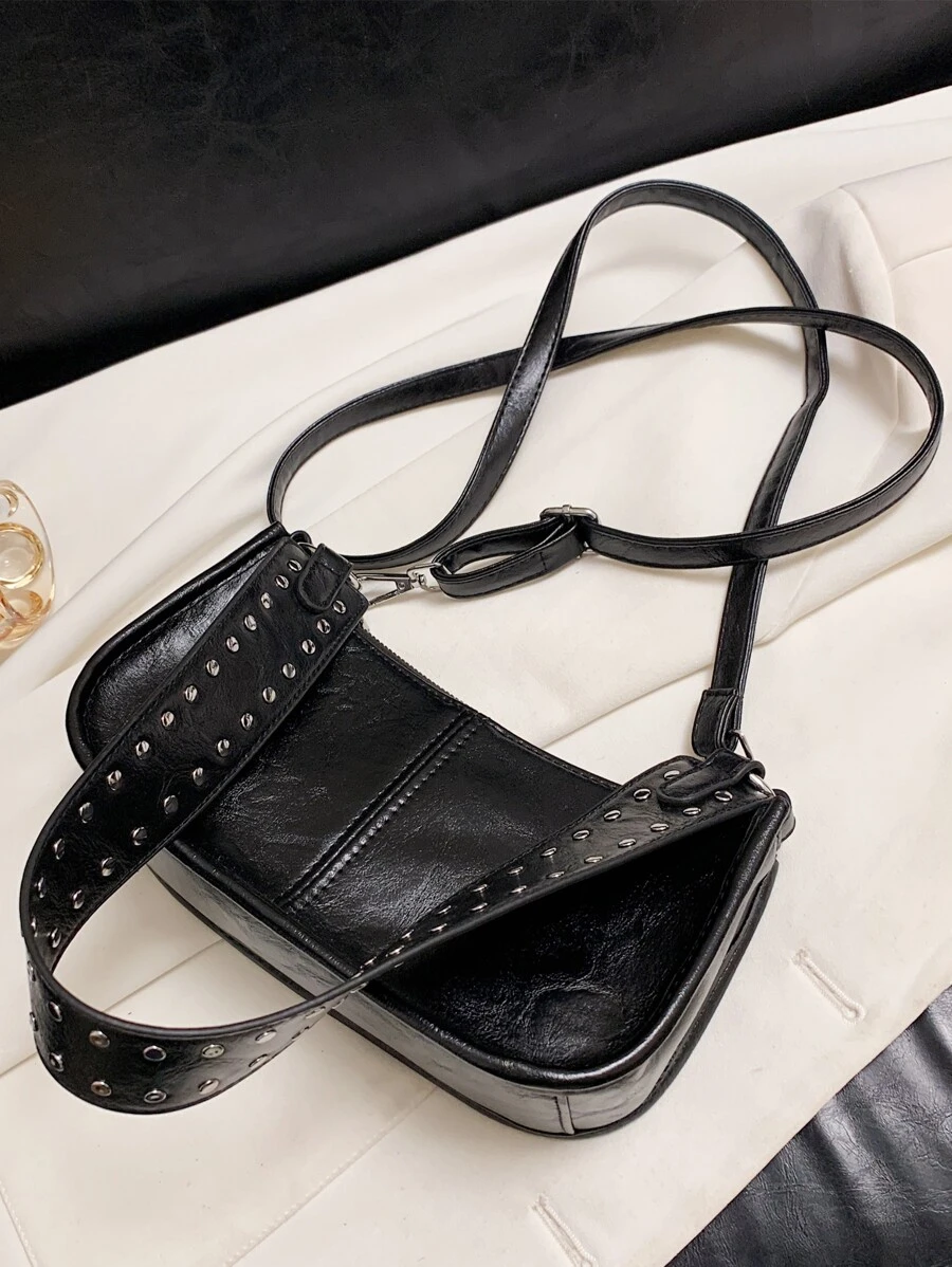 Trang trí khảm nạm Cái túi Thời trang đơn giản Túi đeo chéo Hợp thời Túi đeo vai Của phụ nữ Giải trí Túi xách tay Túi xách Túi xách Ví Cá nhân hóa Món quà Đối với phụ nữ , Mẹ & Bạn gái - màu đen - Xem 1