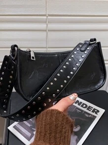 Trang trí khảm nạm Cái túi Thời trang đơn giản Túi đeo chéo Hợp thời Túi đeo vai Của phụ nữ Giải trí Túi xách tay Túi xách Túi xách Ví Cá nhân hóa Món quà Đối với phụ nữ , Mẹ & Bạn gái - màu đen - Xem 2