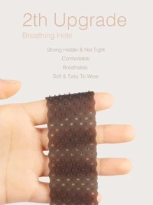 1入組防滑假髮髮箍和4入組假髮帽 - 咖啡棕 - 查看 3