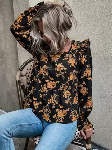 Áo sơ mi nữ Xù Viên lá sen Hoa Tất cả trên in Giải trí - Nhiều màu - Xem 1