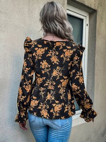 Áo sơ mi nữ Xù Viên lá sen Hoa Tất cả trên in Giải trí - Nhiều màu - Xem 2