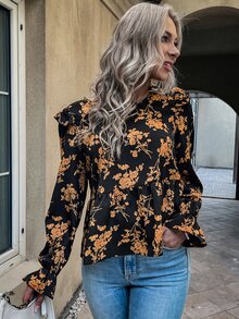 Áo sơ mi nữ Xù Viên lá sen Hoa Tất cả trên in Giải trí - Nhiều màu - Xem 3