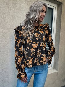 Áo sơ mi nữ Xù Viên lá sen Hoa Tất cả trên in Giải trí - Nhiều màu - Xem 4