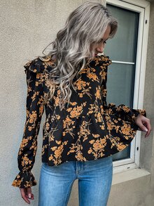 Áo sơ mi nữ Xù Viên lá sen Hoa Tất cả trên in Giải trí - Nhiều màu - Xem 5