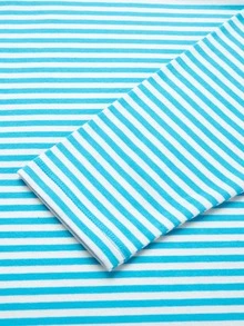 Niños Camiseta con estampado de rayas de cuello cisne - Azul y blanco - Ver 7