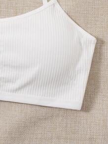 Lowkey Lull 素色羅紋無鋼圈內衣 - 白色 - 查看 3