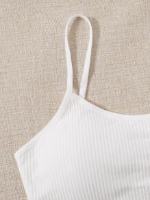 Lowkey Lull 素色羅紋無鋼圈內衣 - 白色 - 查看 4