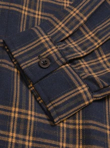 Manfinity Homme Men Casual Plaid Graphic Pocket Detail Button Through Loose Long Sleeve Collar Shirt, For Going Out, For Fall - Multicolor - View 3