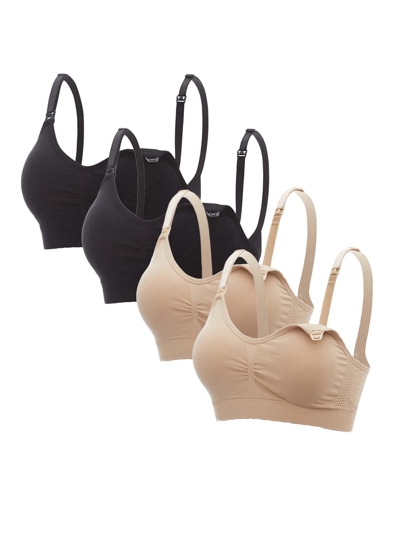 SHEIN 4pack Maternity Seamless Nursing Bra - Multicolor - View 1