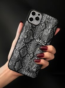 Vỏ điện thoại da rắn có dây đeo tay - Đen và trắng - Xem 5
