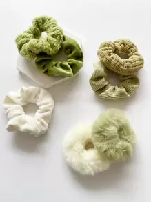 7pcs Solid Scrunchies For Daily Use For Girls Hairstyles Casual, School Hair Ties Scrunchy Hair Ties Ponytail Head Accessories