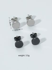 Thời trang và phổ biến 2 đôi bông tai nam tròn bằng thép không gỉ để làm quà tặng trang sức và cho vẻ ngoài sành điệu - Nhiều màu - Xem 3