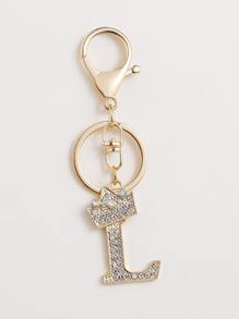 派對鑽石字母吊飾鑰匙圈 - 彩色 - 查看 1