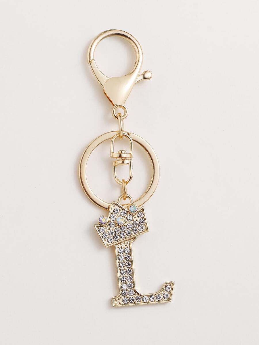 派對鑽石字母吊飾鑰匙圈 - 彩色 - 查看 1