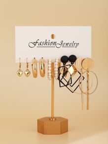 5對人造珍珠裝飾耳環 - 彩色 - 查看 2