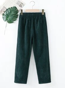 Quần Trai màu trơn Giải trí - Màu xanh lá cây đậm - Xem 1