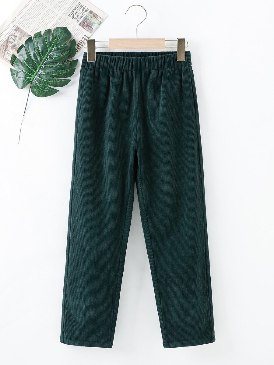 Quần Trai màu trơn Giải trí - Màu xanh lá cây đậm - Xem 1