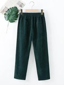 Quần Trai màu trơn Giải trí - Màu xanh lá cây đậm - Xem 2