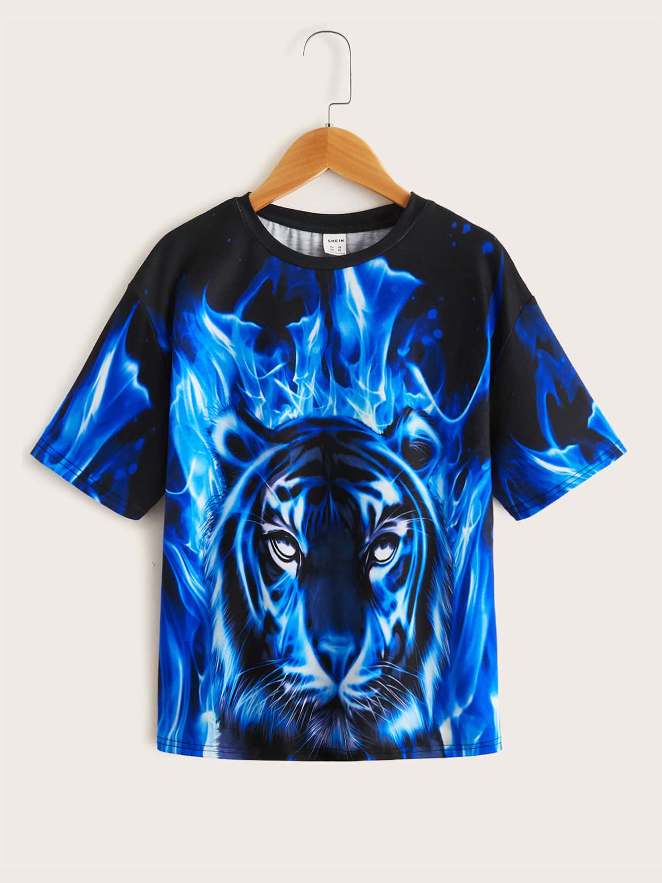 SHEIN Boys Reflective Tiger Print Top - Multicolor - View 1