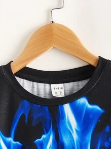 SHEIN Boys Reflective Tiger Print Top - Multicolor - View 4