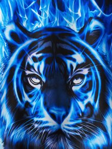 SHEIN Boys Reflective Tiger Print Top - Multicolor - View 5