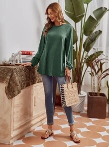 EMERY ROSE T-shirt med raglanärm - Grön - Visa 3