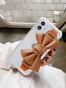 蝴蝶結裝飾腕帶手機外殼 - 無色 - 查看 2