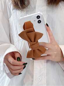 蝴蝶結裝飾腕帶手機外殼 - 無色 - 查看 3