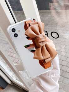 蝴蝶結裝飾腕帶手機外殼 - 無色 - 查看 5