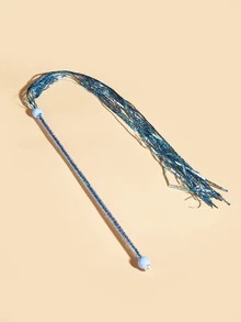 1pc Glitter Tassel Cat Lover And Cat Mom Love Teaser Wand - Blue - View 3