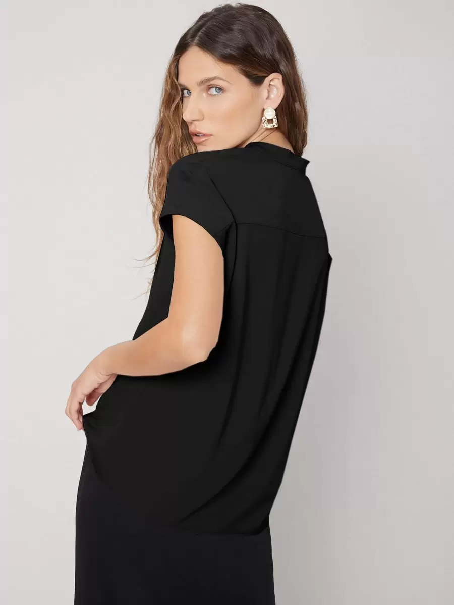 MOTF PREMIUM STRAIGHT BATWING SLEEVE TOP - Black - View 2