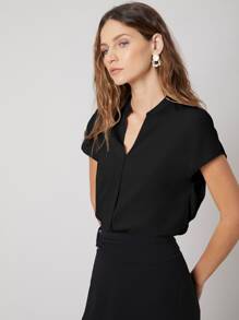 MOTF PREMIUM BLUSA DE MANGA MURCIÉLAGO RECTA - Negro - Ver 5