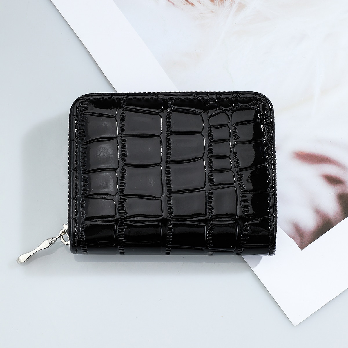 Crocodile Embossed Zip Coin Case Lightweight Portable Card ID Card White-Collar Workers For Female For Holiday For Anniversary For Birthday Gift Accessories Gift Card Holder Wallet Business Card Holder Credit Card Holder Women For Women Wallet Mini Wallet Purse Wallet Card Wallet