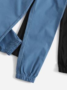 SHEIN Boys 2pcs Letter Graphic Drawstring Waist Trousers - Multicolor - View 3