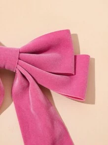 蝴蝶结装饰鳄鱼夹可爱花朵夹情人节情侣发夹爪夹发卡，蝴蝶结，优雅，冬季女装，发饰，头饰 - 粉色 - 查看 3