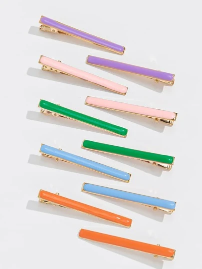 10pcsSolidAlligatorClip - Popular on SHEIN