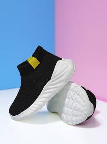 男孩針織細節襪型運動鞋