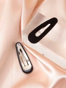 2 chiếc kẹp tóc chắc chắn dùng hàng ngày cho bé gái, kiểu tóc thường ngày, kẹp tóc càng cua, kẹp tóc cài đầu, đồ dùng học tập, phụ kiện tóc, phụ kiện đội đầu, ghim cài tóc - màu đen - Xem 3