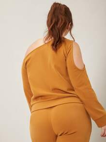 SHEIN Top para dormir de cuello asimétrico - Mostaza Amarilla - Ver 2