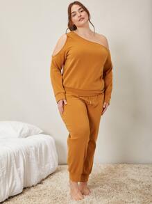 SHEIN Top para dormir de cuello asimétrico - Mostaza Amarilla - Ver 7