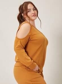 SHEIN Top para dormir de cuello asimétrico - Mostaza Amarilla - Ver 10