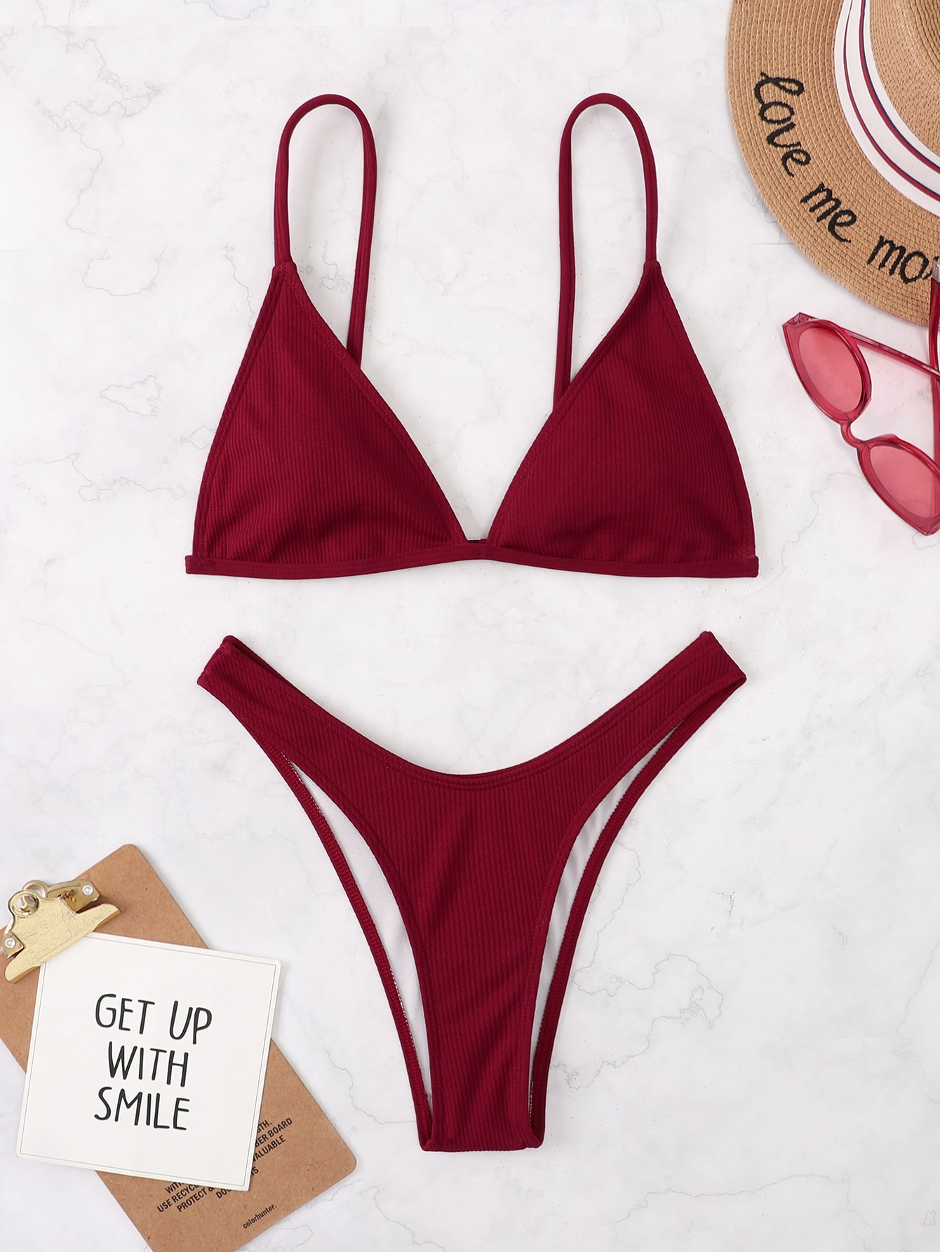 Rib knit swimsuit Clearance