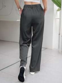 DAZY Slant Pocket Suit Pants - Light Grey - View 2