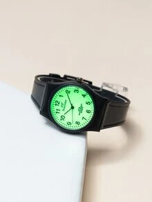 1块黑色极简时尚手表，适合日常佩戴和节日送礼 - 黑色 - 查看 2