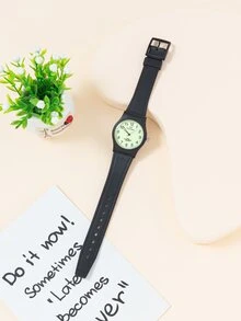 1块黑色极简时尚手表，适合日常佩戴和节日送礼 - 黑色 - 查看 3