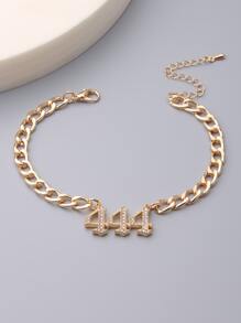 水鑽數字吊墜腳錬 - 金黃色 - 查看 6