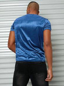 Manfinity VCAY Tops Nam màu trơn Giải trí - Xanh đậm - Xem 2