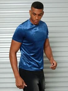 Manfinity VCAY Tops Nam màu trơn Giải trí - Xanh đậm - Xem 4