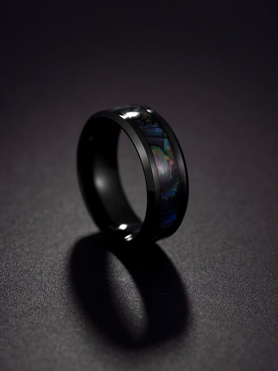 Nhẫn nam thời trang và phổ biến Màu khối thép không gỉ làm quà tặng trang sức và cho vẻ ngoài sành điệu - Nhiều màu - Xem 1